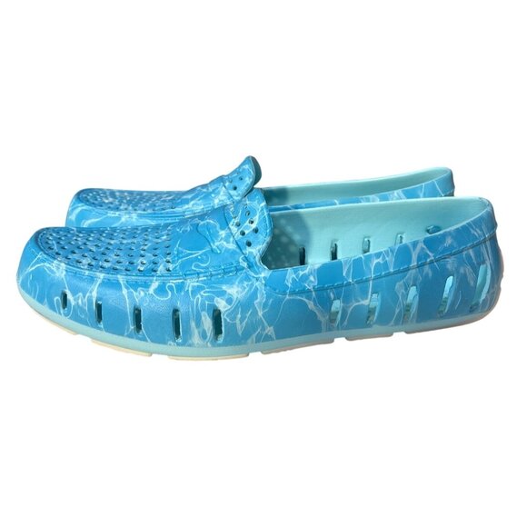 Floafers Mens Water Shoes Marble Blue Slip-On Size 13 Rubber Sole Breathable - Picture 1 of 7